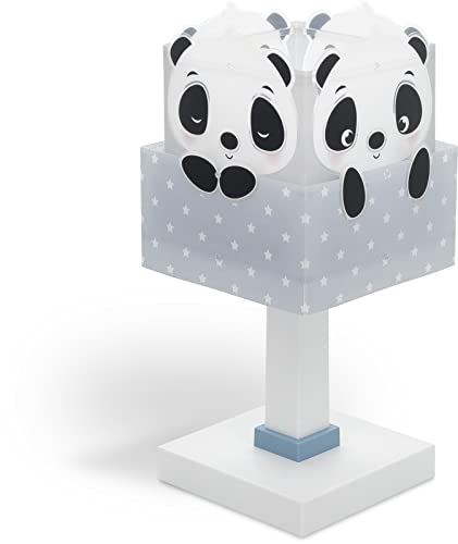 Dalber Kinder Tischlampe Nachttischlampe kinderzimmer tiere Pandabär Panda Blau, 63161T, E14 von Dalber