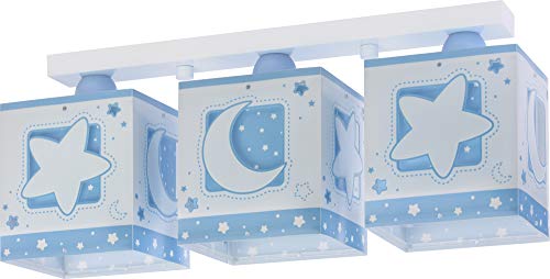Dalber Kinderlampe Deckenleuchte, Kinderzimmer Deckenlampe 3 Lichter Mond und Sterne MoonLight Blau, 63233NT, E27 Dalber Kinderlampe Deckenleuchte, Kinderzimmer Deckenlampe 3 Lichter Mond und Sterne MoonLight Blau, 63233NT, E27 von Dalber