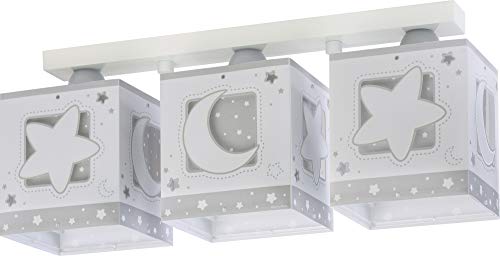 Dalber Kinderlampe Deckenleuchte, Kinderzimmer Deckenlampe 3 Lichter Mond und Sterne MoonLight Grau, 63233NE, E27 Dalber Kinderlampe Deckenleuchte, Kinderzimmer Deckenlampe 3 Lichter Mond und Sterne MoonLight Grau, 63233NE, E27 von Dalber