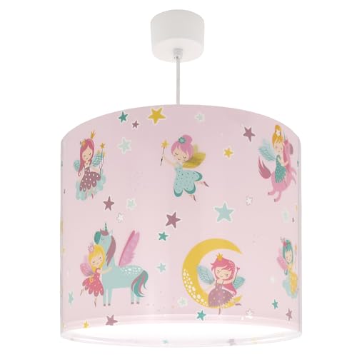 Dalber Lampe kinderzimmer, kinderlampe Pendelleuchte Hängelampe, Deckenleuchte Kinder, Deckenlampe kinderzimmer, Fairy Dreams Rosa Feen von Dalber