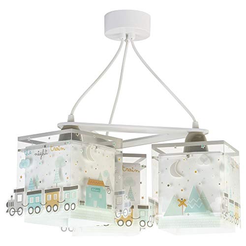 Dalber Lampe kinderzimmer, kinderlampe Pendelleuchte Hängelampe, Deckenleuchte Kinder, Deckenlampe kinderzimmer 3 Lichter Zug Farben Trainieren The Night Train, 63534, E27 Dalber Lampe kinderzimmer, kinderlampe Pendelleuchte Hängelampe, Deckenleuchte Kinder, Deckenlampe kinderzimmer 3 Lichter Zug Farben Trainieren The Night Train, 63534, E27 von Dalber