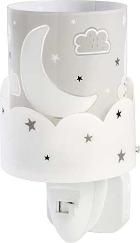 Dalber Nachtlicht Steckdose Kind Baby, LED Nachtlicht für Kinderzimmer, Moon Mond und Sterne Blau, Grau von Dalber