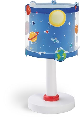 Dalber Kinder Tischlampe Nachttischlampe Planeten Raum Blau 41341, Fest, 15 x 15 x 30 cm von Dalber