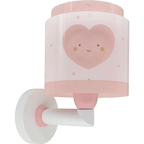 Dalber kinder Wandlampe, Kinderlampe Wandleuchte kinderzimmer Baby Dreams Herz Rosa, 76019S, E27 von Dalber