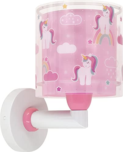 Dalber kinder Wandlampe, Kinderlampe Wandleuchte Einhörner Tiere Unicorns, kinder zimmer leuchte lampenschirm, Rosa von Dalber