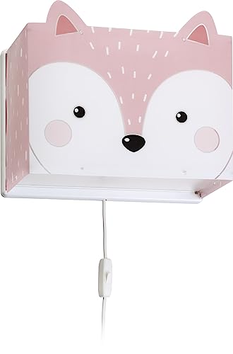 Dalber kinder Wandlampe, Kinderlampe Wandleuchte, kinderzimmer Little Fox Fuchs Tiere, Rose, 64588, E27 von Dalber
