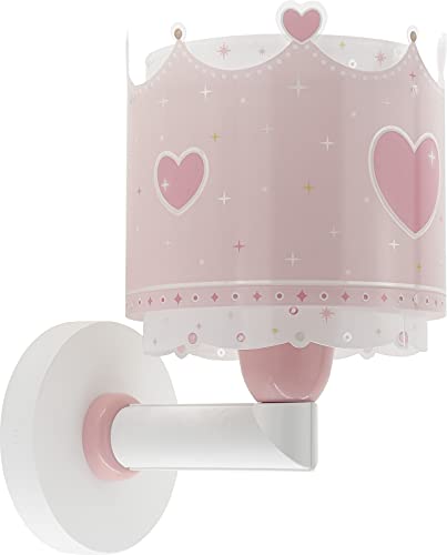 Dalber kinder Wandlampe kinderzimmer, Kinderlampe Wandleuchte Little Queen Krone rosa, 61109, E27 von Dalber