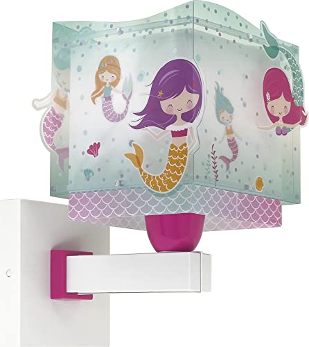 Dalber kinder Wandlampe, Kinderlampe Wandleuchte Mermaids Meerjungfrauen, kinder zimmer leuchte lampenschirm, Türkis von Dalber