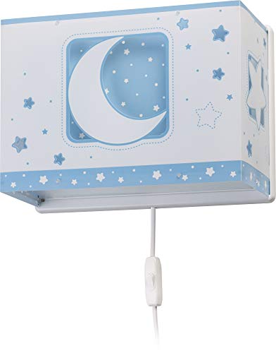 Dalber kinder Wandlampe, Kinderlampe Wandleuchte Mond und Sterne Moon Light Blau von Dalber