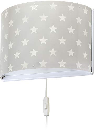 Dalber kinder Wandlampe, Kinderlampe Wandleuchte kinderzimmer Sterne Stars Grau, 81218L, E27 von Dalber