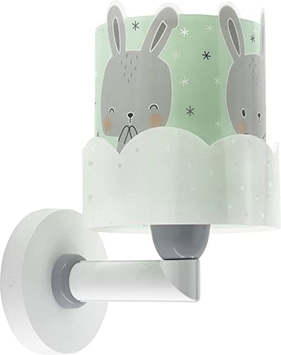 Dalber kinder Wandlampe kinderzimmer, Kinderlampe Wandleuchte Wolken Baby Bunny Grün, 61159H, E27 von Dalber