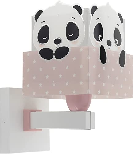 Dalber kinder Wandlampe, Kinderlampe Wandleuchte kinderzimmer Wolken tiere Pandabär Panda Rosa, 63169S, E27 von Dalber