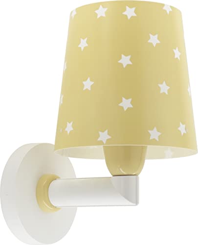 Dalber kinder Wandlampe, Kinderlampe Wandleuchte kinderzimmer Wolken Star Light Sterne Gelb, 82219A, E27 von Dalber