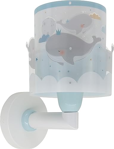 Dalber kinder Wandlampe kinderzimmer, Kinderlampe Wandleuchte Whale Dreams Wale Blau Tiere, 61179T, E27 von Dalber