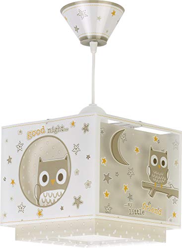 Dalber kinderlampe Pendelleuchte Hängelampe Eule Tiere Good Night, Beige von Dalber