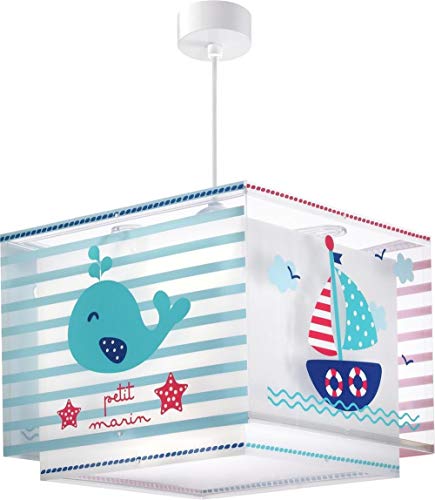Dalber kinderlampe Pendelleuchte Hängelampe Petit Marin Seemann Wal, 30.5 x 30.5 x 25 cm, Blau von Dalber