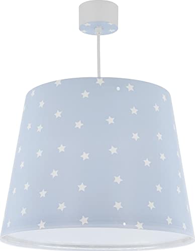 Dalber Lampe kinderzimmer, kinderlampe Pendelleuchte Hängelampe, Deckenleuchte Kinder, Deckenlampe kinderzimmer Star Light Sterne Blau, 82212T, E27 von Dalber