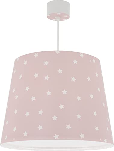 Dalber Lampe kinderzimmer, kinderlampe Pendelleuchte Hängelampe, Deckenleuchte Kinder, Deckenlampe kinderzimmer Star Light Sterne Rose Rosa, 82212S, E27 von Dalber