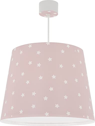 Dalber Lampe kinderzimmer, kinderlampe Pendelleuchte Hängelampe, Deckenleuchte Kinder, Deckenlampe kinderzimmer Star Light Sterne Rose Rosa, 82212S, E27 von Dalber