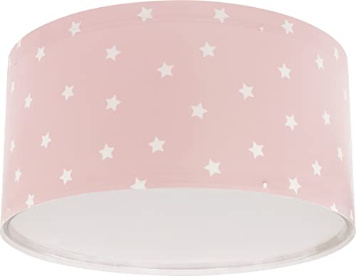 Dalber Deckenlampe kinderzimmer, Deckenleuchte für Kinder Star Light Sterne Rosa, Deckenlampe Kinderzimmer, 82216S, E27 von Dalber