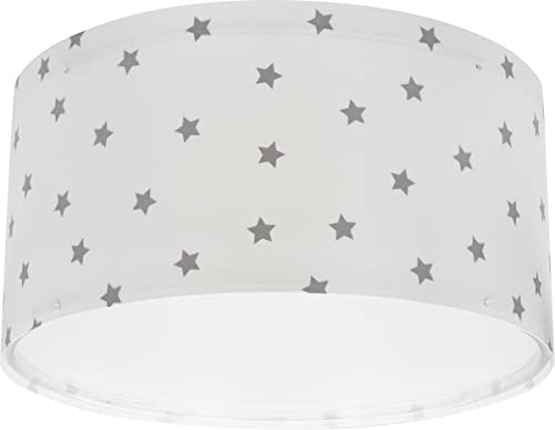 Dalber Deckenlampe kinderzimmer, Deckenleuchte für Kinder Star Light Sterne Welb, Deckenlampe Kinderzimmer, 82216B, E27, Weiß von Dalber