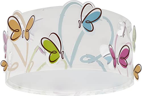 Dalber Deckenlampe kinderzimmer, Deckenleuchte für Kinder Butterfly Schmetterlinge, 62146N, E27 von Dalber