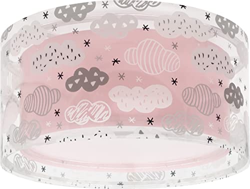 Dalber Deckenlampe kinderzimmer, Deckenleuchte für Kinder Clouds Wolke Rosa, Deckenlampe Kinderzimmer, 41416S, E27 von Dalber