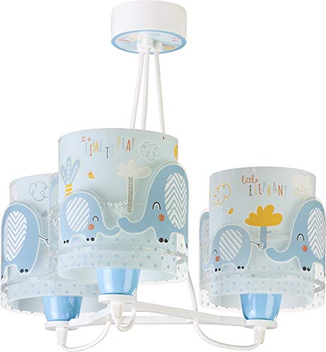 Dalber kinderlampe Pendelleuchte Hängelampe 3 Lichter Little Elephant Elefant Tiere Blau von Dalber