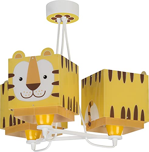 Dalber Lampe kinderzimmer, kinderlampe Pendelleuchte Hängelampe, Deckenleuchte Kinder, Deckenlampe kinderzimmer 3 Lichter Little Tiger Tiere, gelb, 64567, E27 Dalber Lampe kinderzimmer, kinderlampe Pendelleuchte Hängelampe, Deckenleuchte Kinder, Deckenlampe kinderzimmer 3 Lichter Little Tiger Tiere, gelb, 64567, E27 von Dalber