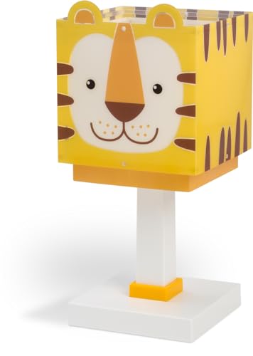 Dalber Kinder Tischlampe Nachttischlampe kinderzimmer Little Tiger Tiere, gelb, 64561, E14 von Dalber