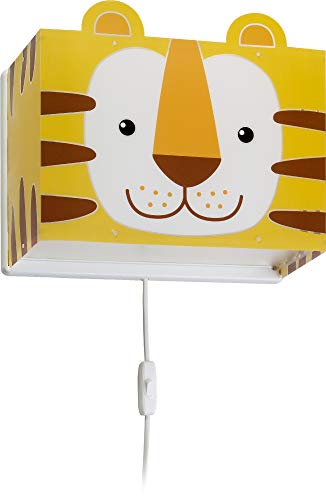 Dalber kinder Wandlampe, Kinderlampe Wandleuchte, kinderzimmer Little Tiger Tiere, Gelb, 64568, E27 von Dalber