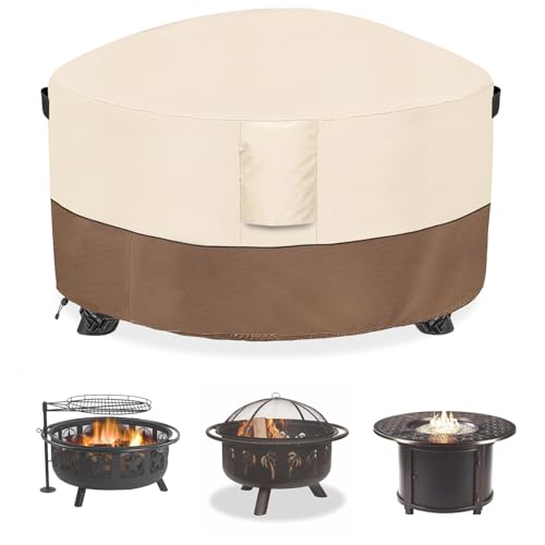 Dalema Feuerschalenabdeckung, strapazierfähig, 600D, 100 % wasserdicht, rund, wetterfest, rund, 91,4 cm Durchmesser x 61 cm Höhe, Beige und Braun Dalema Feuerschalenabdeckung, strapazierfähig, 600D, 100 % wasserdicht, rund, wetterfest, rund, 91,4 cm Durchmesser x 61 cm Höhe, Beige und Braun von Dalema