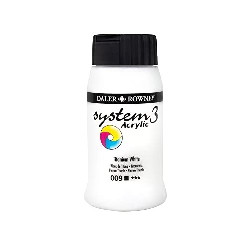 Daler-Rowney System3 Acrylfarbe, 500 ml, Titanweiß (Titanium White) von Daler Rowney