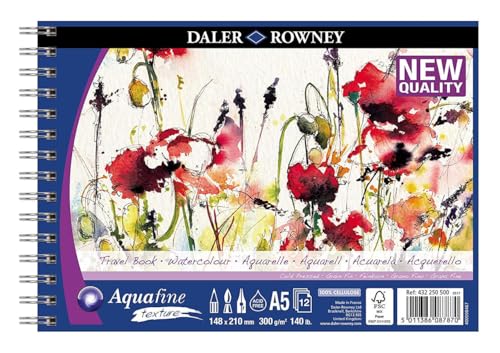 Aquafine WC Textur Spirale Travelbook A5 300G 12SH von Daler Rowney