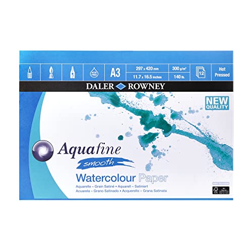 DAL AQUAFINE Smooth Block, A3, 300g, 12 Blatt von Daler Rowney