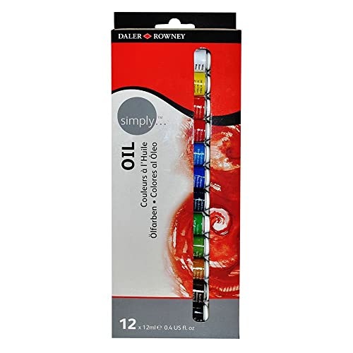 Daler Rowney SIMPLY Oil, Ölfarben-Einsteigerset mit 12 x 12 ml Daler Rowney SIMPLY Oil, Ölfarben-Einsteigerset mit 12 x 12 ml von Daler Rowney