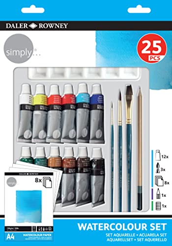 DALER ROWNEY Simply Aquarellmalset, sortierte Farben, 25-teilig DALER ROWNEY Simply Aquarellmalset, sortierte Farben, 25-teilig von Daler Rowney