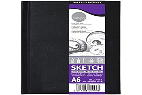 DALER ROWNEY Simply Skizzenbuch, Format 10,5 x 14,8 cm, 54 Blatt Papier mit 100 g/m² feiner Körnung von Daler Rowney