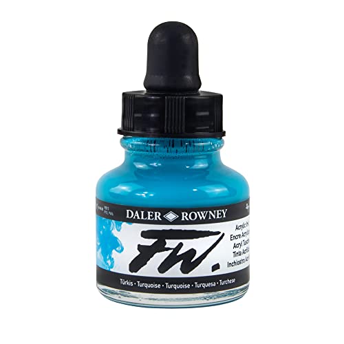 Daler Rowney Acryl Farbe FW Acrylfarbe, 29,5-ml-Flaschen, türkis Daler Rowney Acryl Farbe FW Acrylfarbe, 29,5-ml-Flaschen, türkis von Daler Rowney