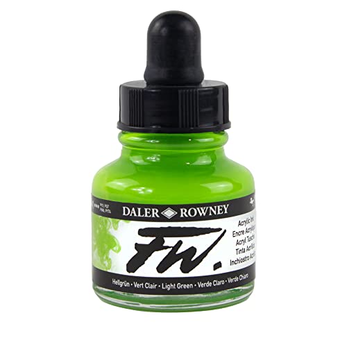 Daler Rowney Acryl Farbe FW Acrylfarbe, 29,5-ml-Flaschen, verschiedene Farben Lght Green von Daler Rowney