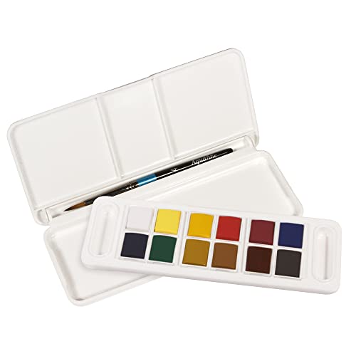 Daler Rowney Aquafine Watercolour,Travel Set, 12 Farben + 1 Aquafine Watercolour Pinsel von Daler Rowney