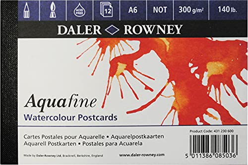 Daler Rowney Aquafine strukturierter Wasserfarben-Block in Postkartengröße, 300 g, 12SH in CTU von Daler Rowney