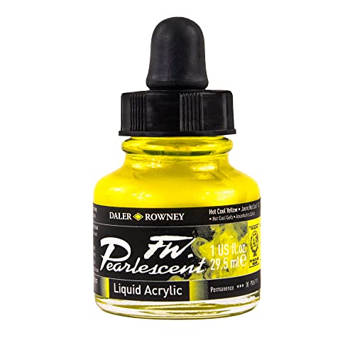 Daler-Rowney FW 29,5 ml Acryl Perle Liquid Flasche – Hot Cool gelb von Daler Rowney