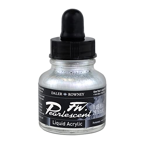 Daler – Rowney FW Flüssigflasche, Acrylperlen, 29,5 ml, Silberfarben von Daler Rowney