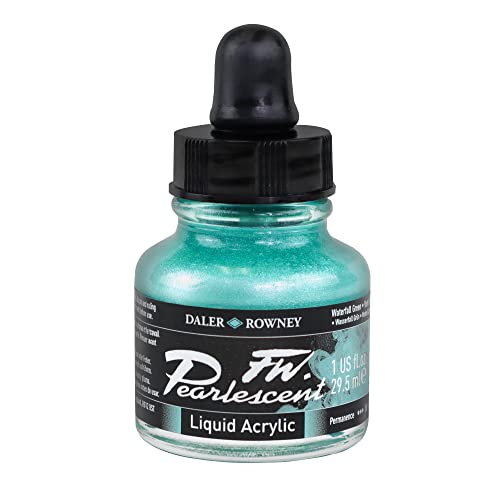 Daler – Rowney FW Flüssigflasche, Acrylperlen, 29,5 ml, Wasserfallgrün von Daler Rowney