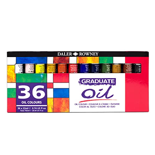 Daler Rowney GRADUATE Oil, Ölarben in Studenten-Qualität, Set mit 36 x 22 ml von Daler Rowney