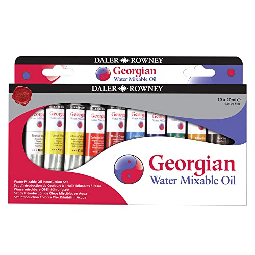 Daler Rowney Georgianische Wassermischbare Ölfarben, Einführungs-Set, verschiedene Farben, 10 Stück von Daler Rowney