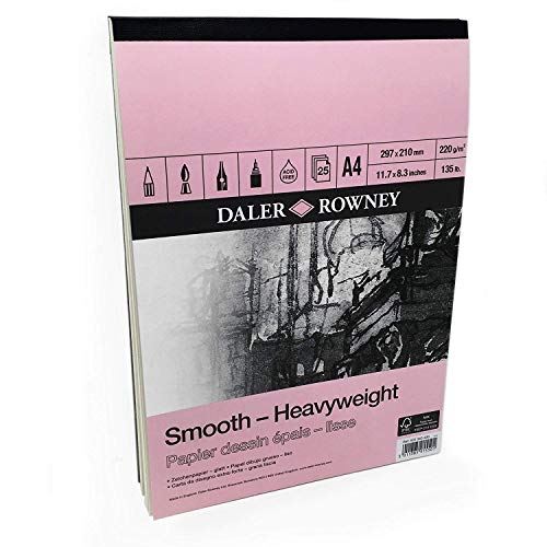 Daler Rowney – Smooth Heavyweight Sketchbook – 220gsm – 25 Pages – A4 Portrait – Made in England von Daler Rowney