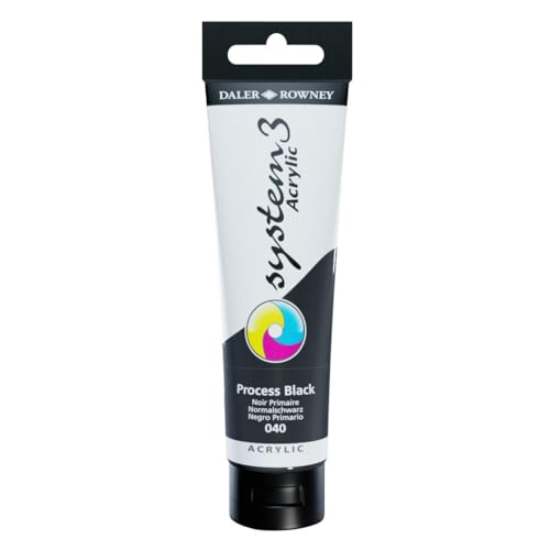Daler-Rowney System 3-150 ml Tube Acrylfarbe, Process, Schwarz von Daler Rowney