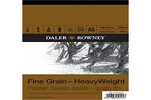 Feine Körnung schwerer Block A5 200G 30SH, grau Feine Körnung schwerer Block A5 200G 30SH, grau von Daler Rowney